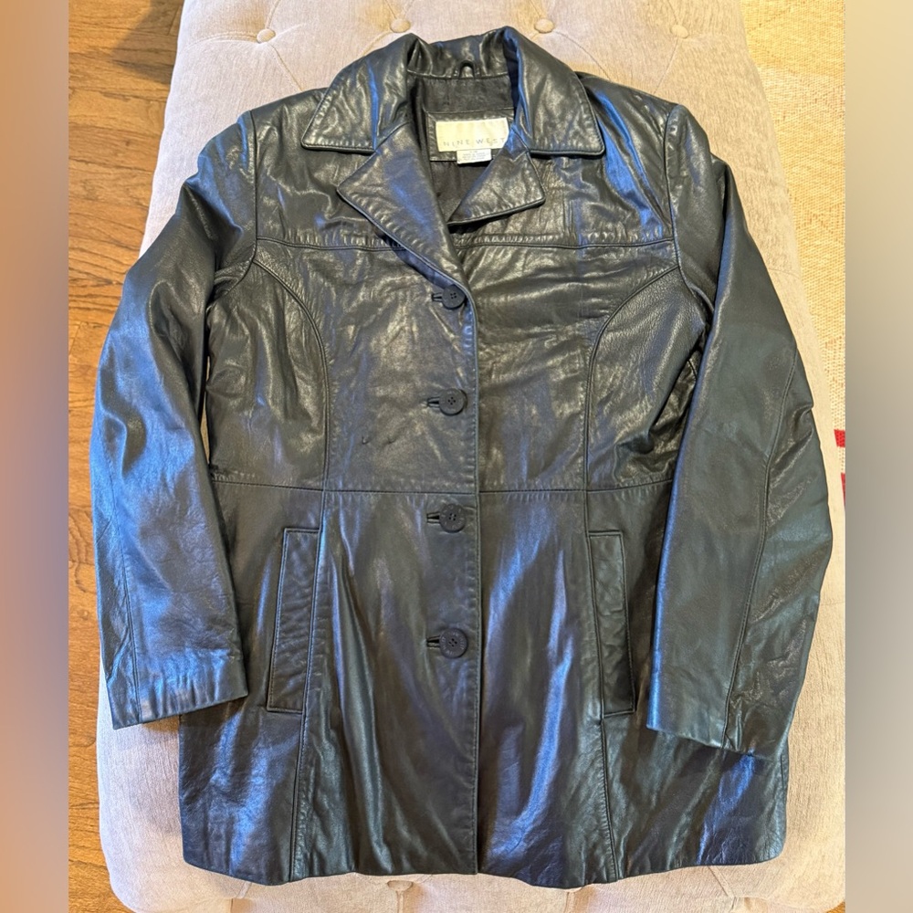 Women’s Nine West Leather Jacket Large See Description